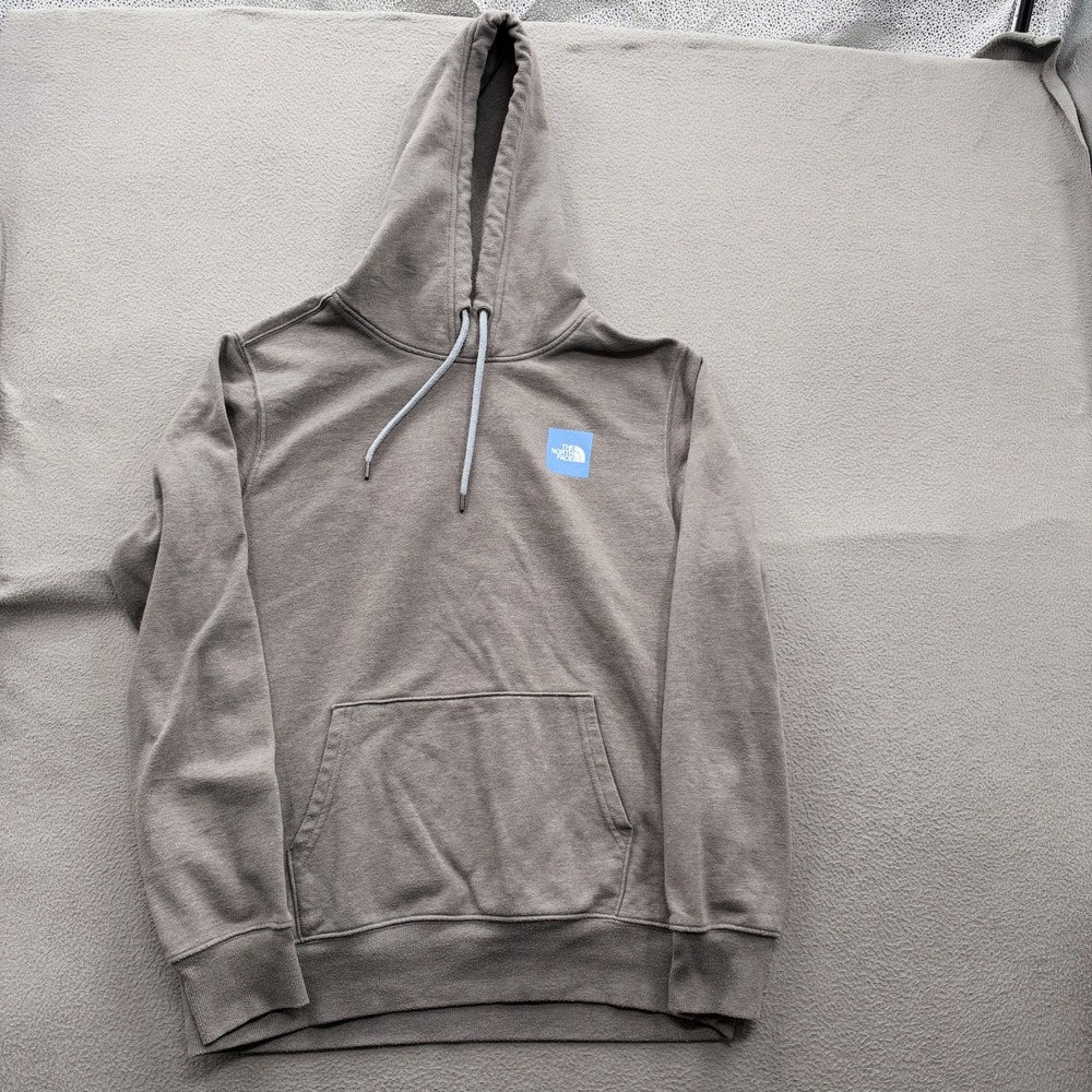 The North Face Hoodie Mens Large Gray Pullover Fleece Sweatshirt Camo Graphic